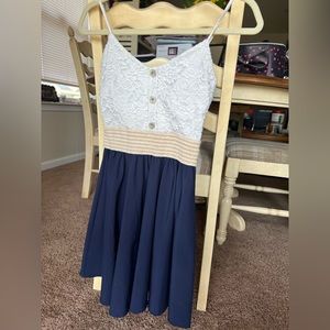 A’GACI White/Navy Dress - Medium